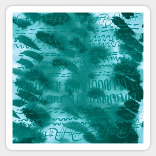 Teal hieroglyphics Sticker